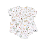 Cute Farm Animals Pink - Smocked Ruffle Bubble with Skirt