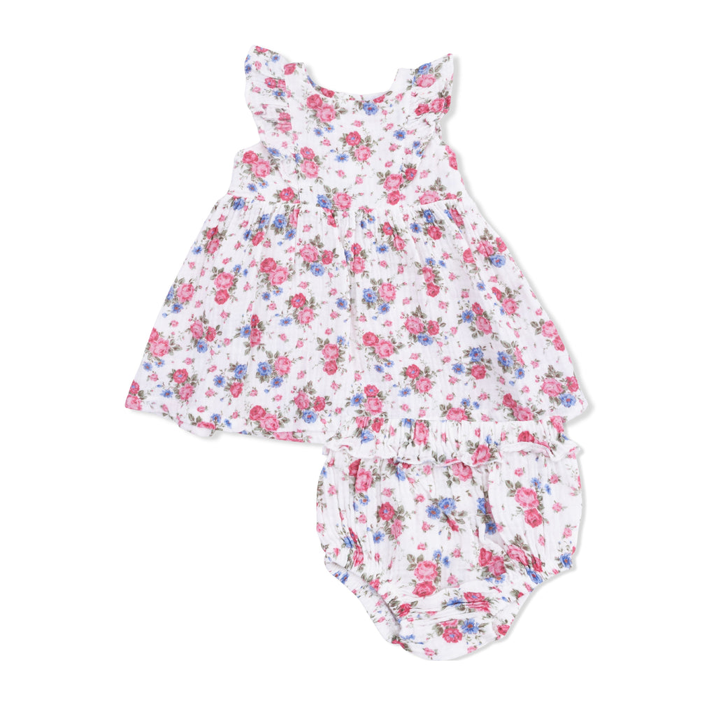 Cabbage Roses - Ruffle Sleeve Dress and Bloomer