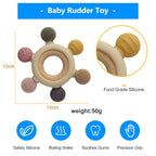 Silicone Baby Teether with Wooden Ring