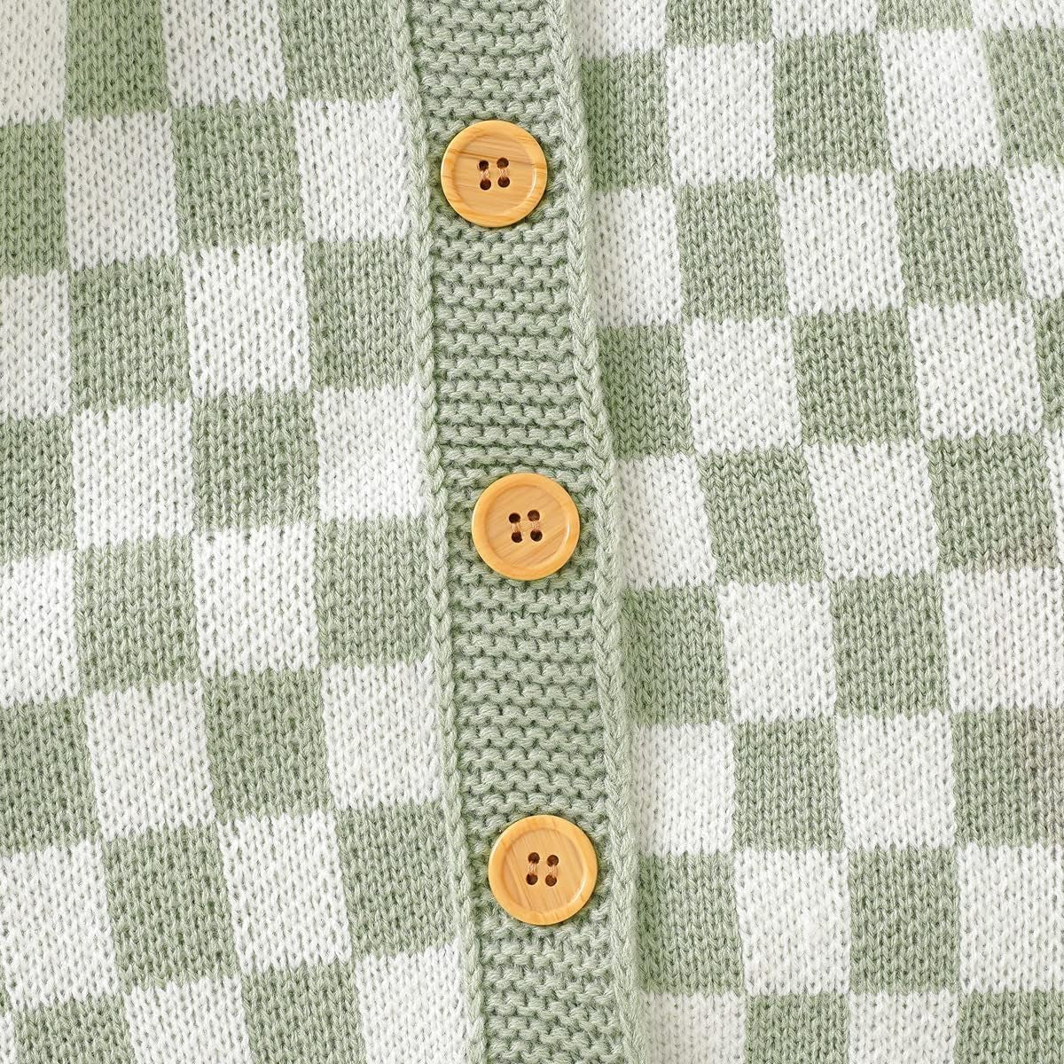 Checkerboard Knitted Baby Romper
