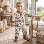 Farmer's Market Baby Henley Romper - Bamboo One Piece