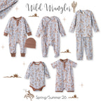 Wild Wrangler/Blue Western Bamboo Henley Cowboy Romper