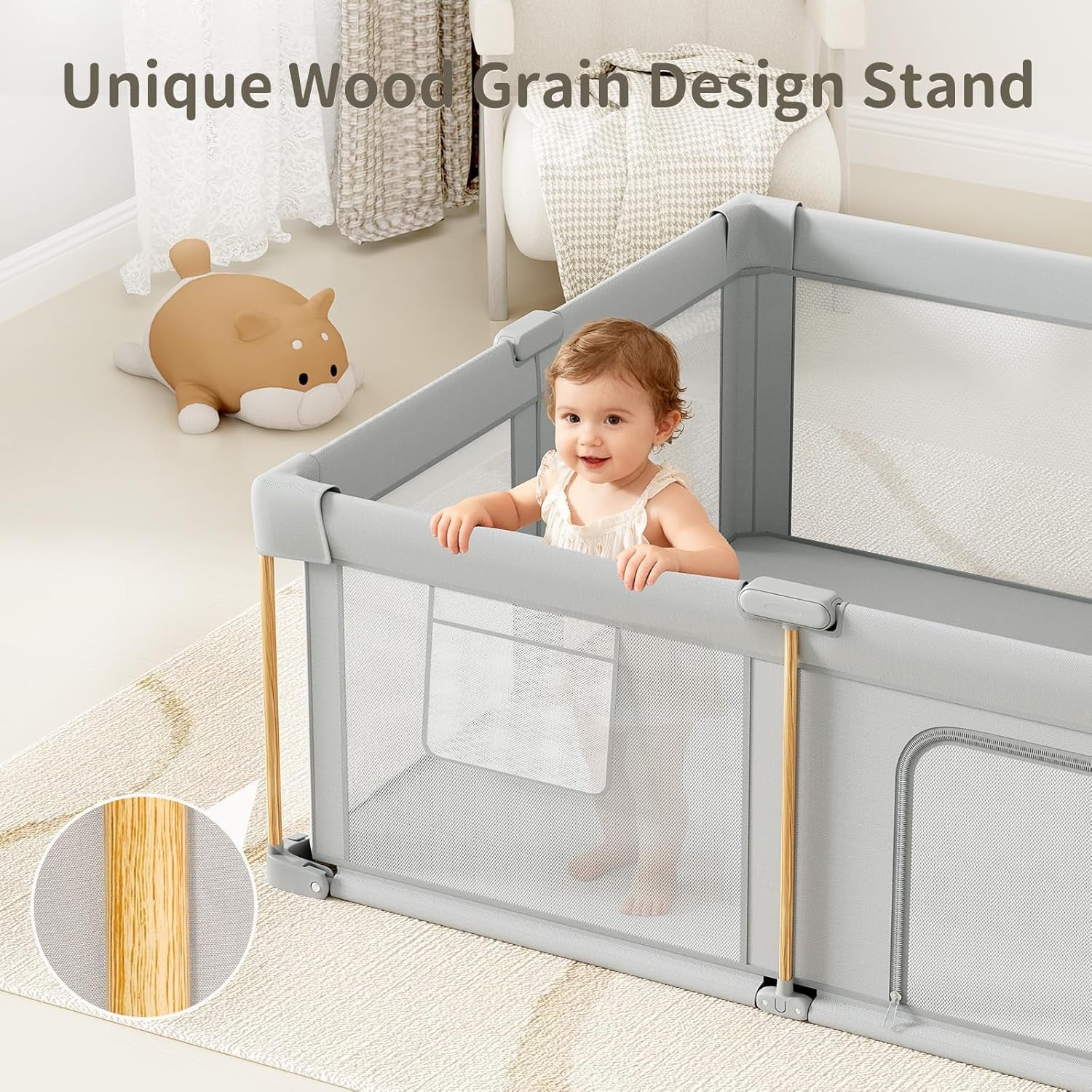 Foldable Baby Playpen with Mat