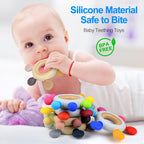 Silicone Baby Teether with Wooden Ring